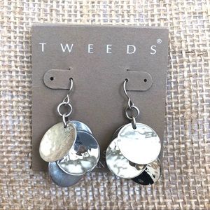 TWEEDS Hammered .925 Sterling Silver Drop Earrings